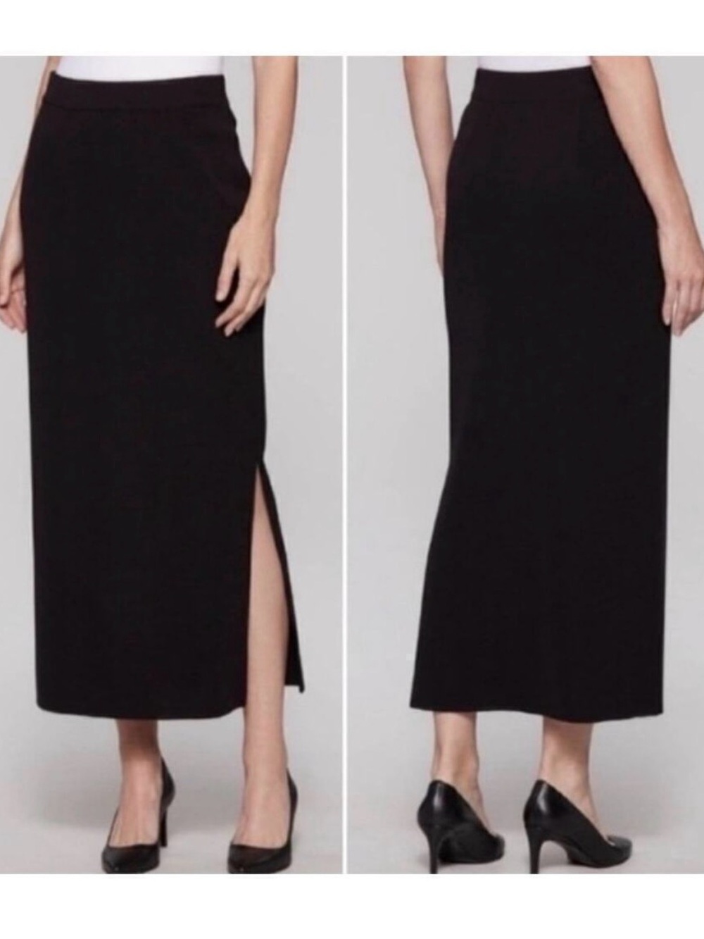 St. John Black Santana Knit Skirt